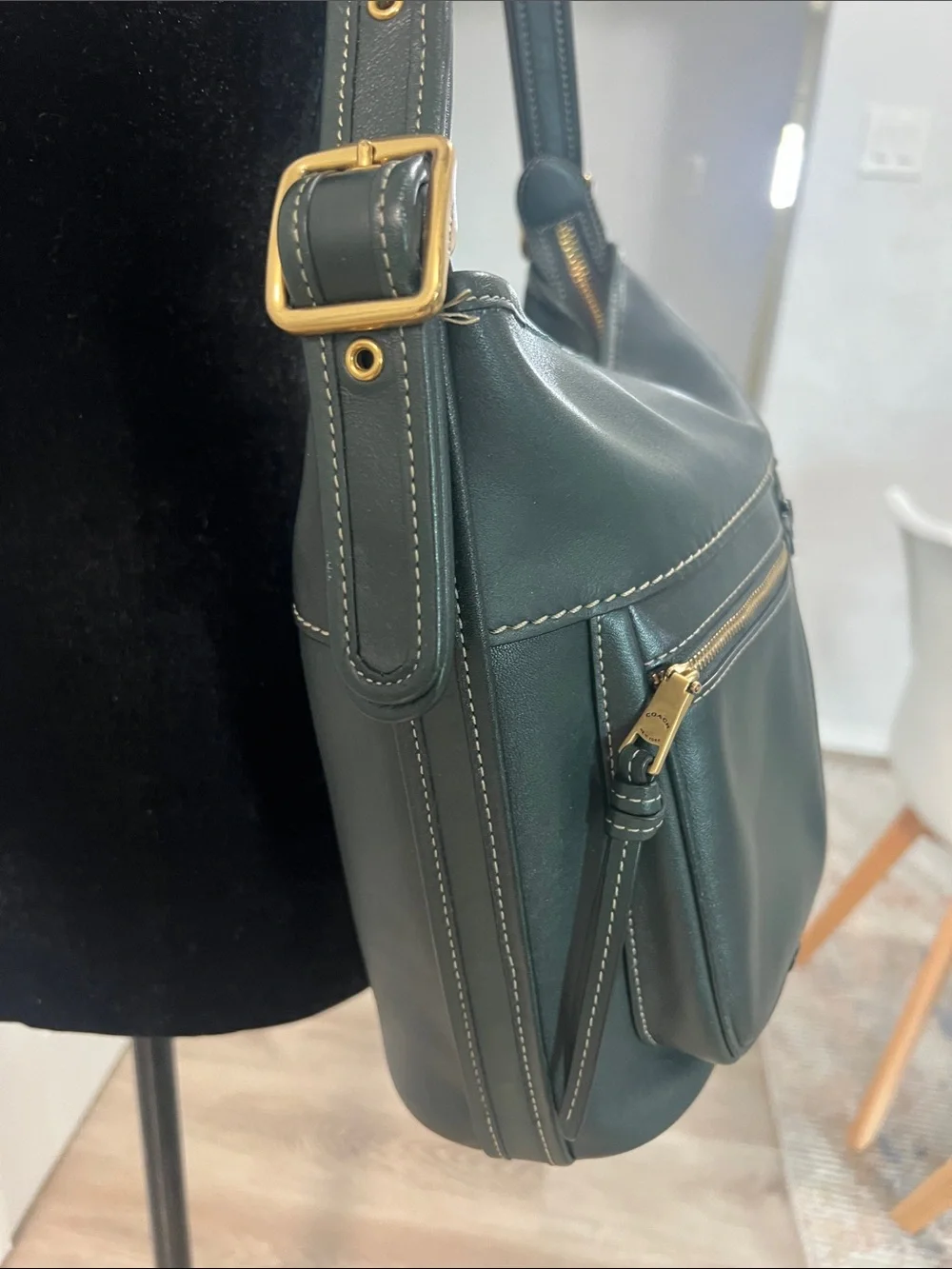 COACH Andie Forest Green Glovetanned Leather Tote - Picture 4 of 14